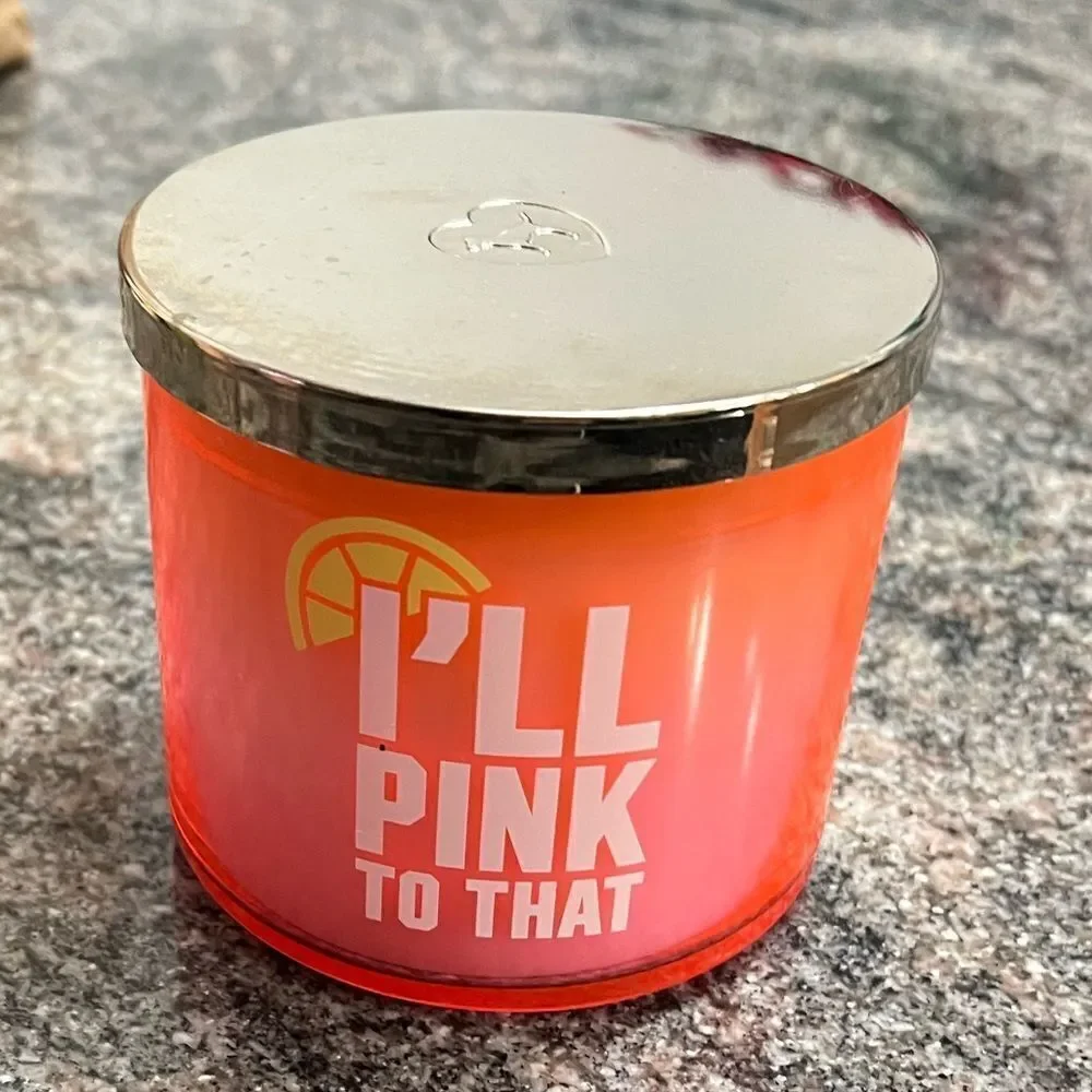Victorias Secret Pink I’ll Pink to that 3 Wick Candle Calypso Orchid Driftwood